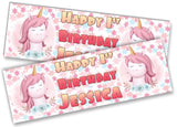 Personalised Birthday Banners Unicorn Design Children Kids Party Decoration 22