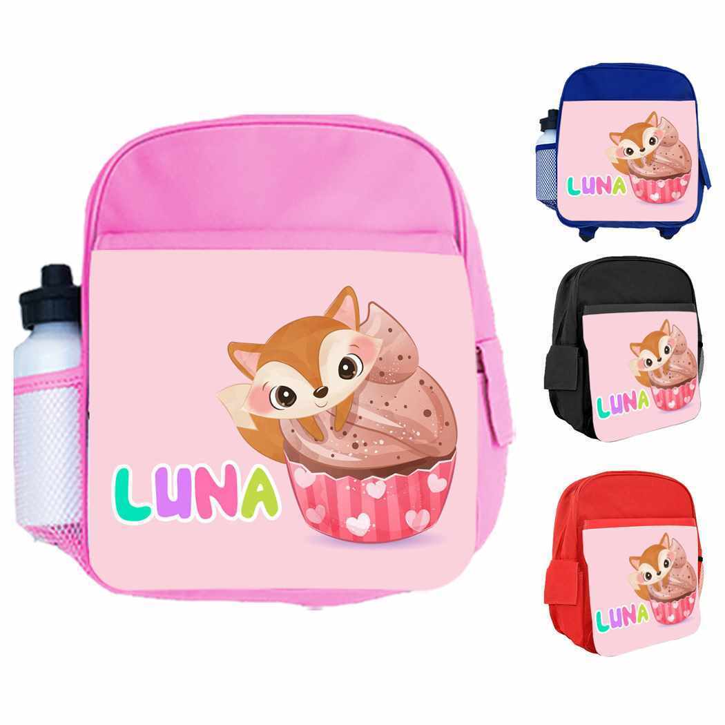 Personalised Kids Backpack Any Name Animal Design Boys Girls kid School Bag 20