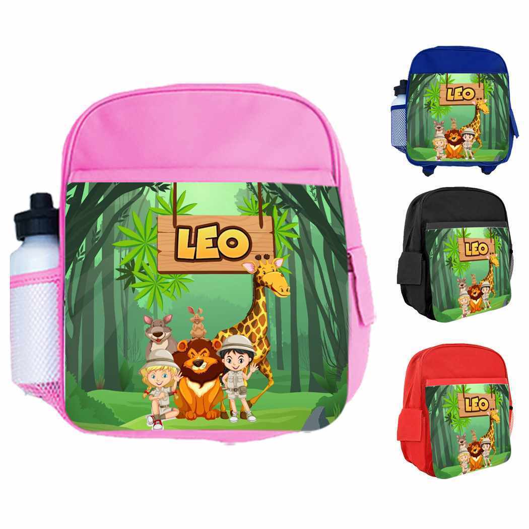 Personalised Kids Backpack Any Name Animal Design Boys Girls kid School Bag 35