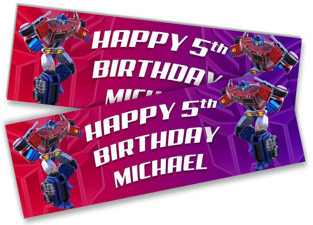 Personalised Birthday Banners Robot Design Children Kid Party Decoration 70