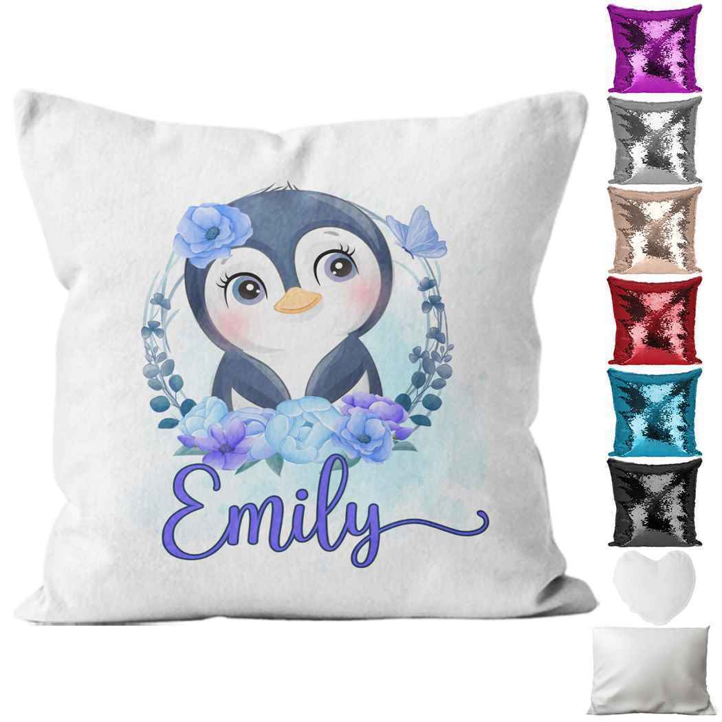 Personalised Cushion Animal Sequin Cushion Pillow Printed Birthday Gift 32