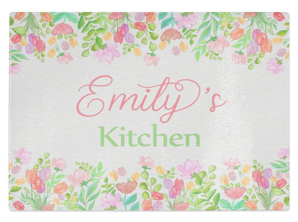 Personalised Any Name Kitchen Glass Chopping Board Item Gift 14