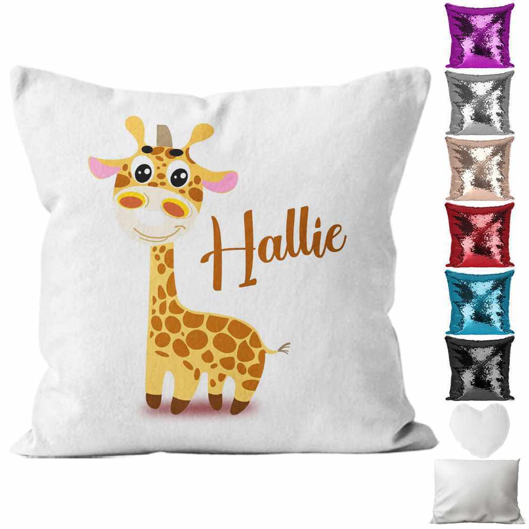 Personalised Cushion Animal Sequin Cushion Pillow Printed Birthday Gift 105