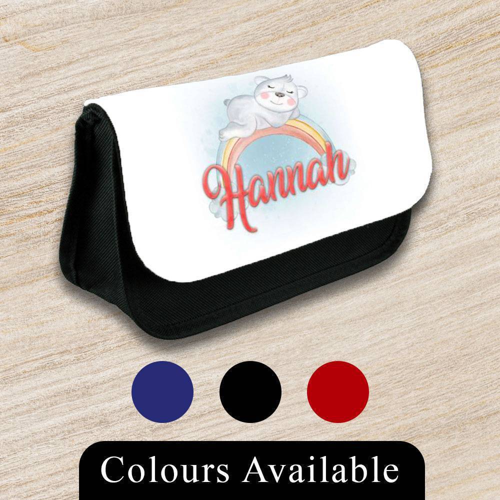 Personalised Pencil Case Animal Girls Boys Stationary Kids School Bag 16