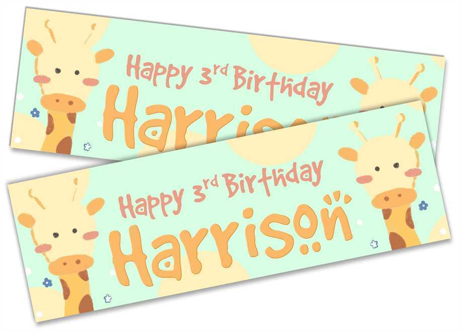 Personalised Birthday Banners Generic Design Children Kids Party Decoration 45