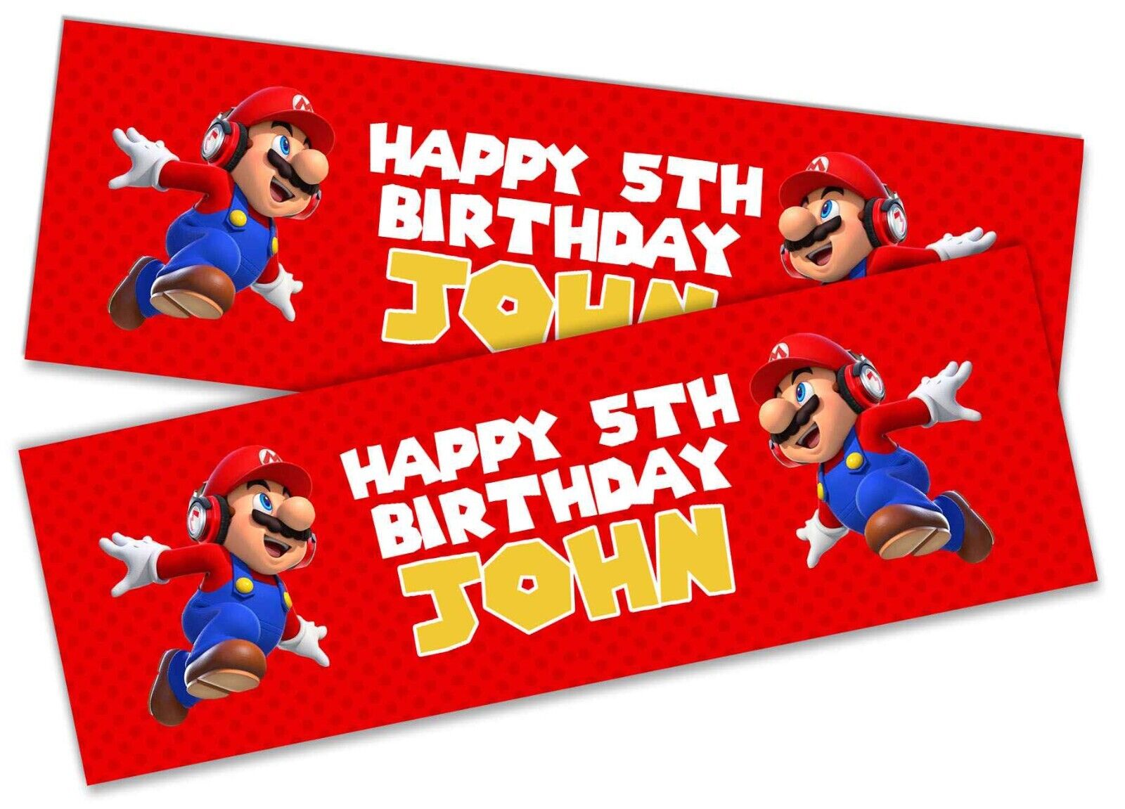 Personalised Birthday Banners Mario Design Children Kids Party Decoration 4