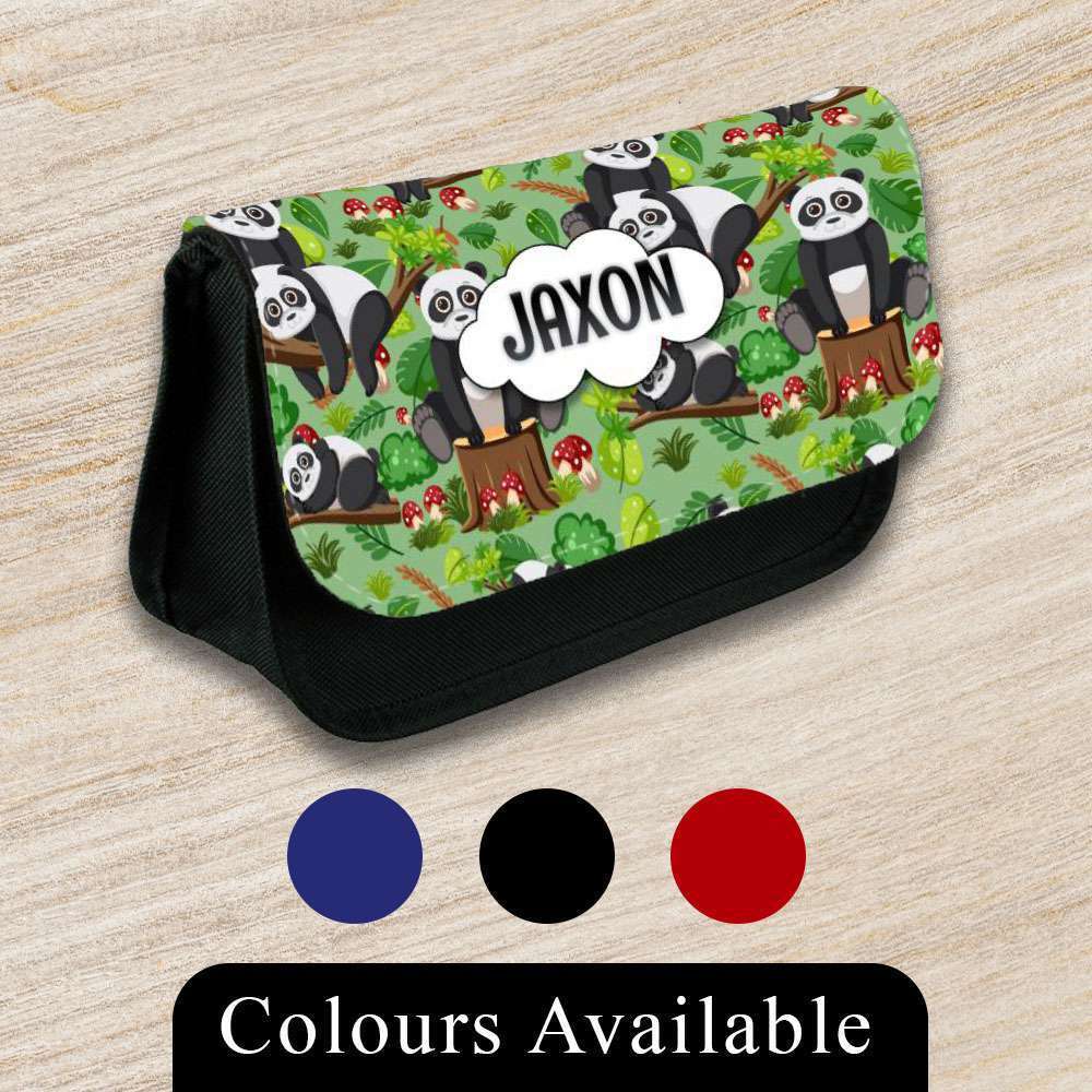 Personalised Pencil Case Jungle Girls Boys Stationary Kids School Bag 6