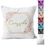 Personalised Cushion Floral Sequin Cushion Pillow Printed Birthday Gift 52