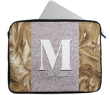 Personalised Any Name Marble Glitter Design Laptop Case Sleeve Tablet Bag 100