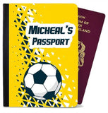 Personalised Football kids Passport Cover Holder Any Name Holiday Accessory 27