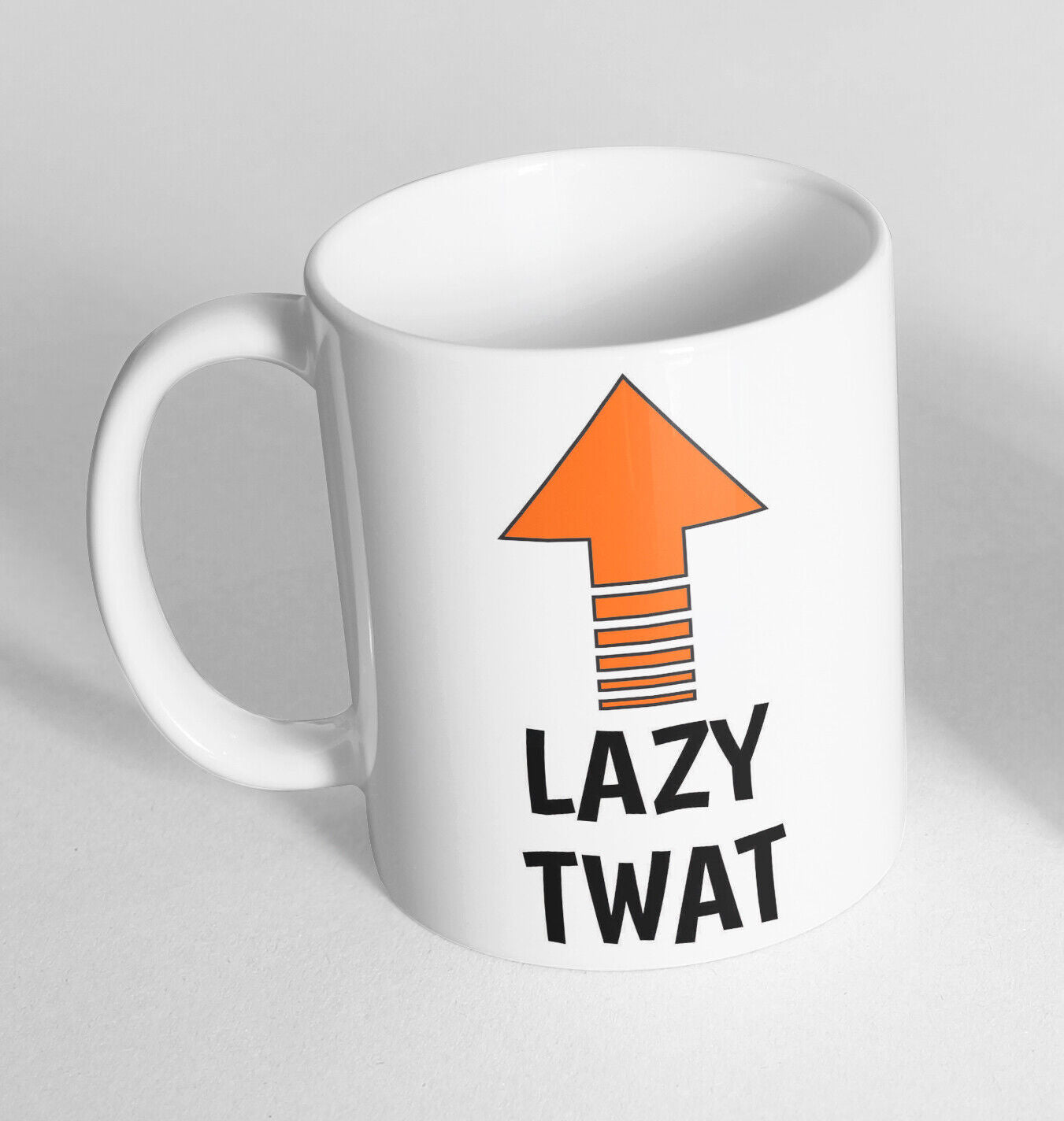 Lazy Twat Arrow Up Design Printed Cup Ceramic Novelty Mug Funny Gift Coffee Tea