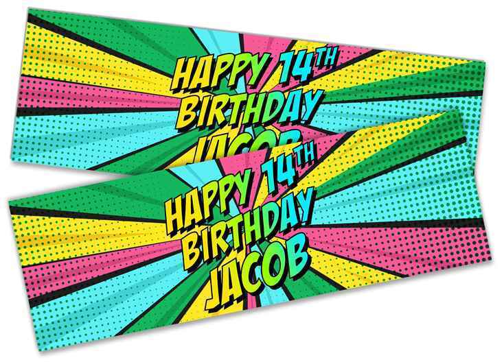 Personalised Birthday Banners Generic Design Children Kids Party Decoration 212