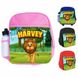 Personalised Kids Backpack Any Name Animal Design Boys Girls kid School Bag 35