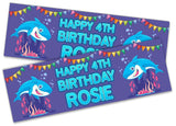 Personalised Birthday Banners Fish Design Children Kids Party Decoration 111