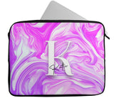 Personalised Any Name Marble Design Laptop Case Sleeve Tablet Bag 105