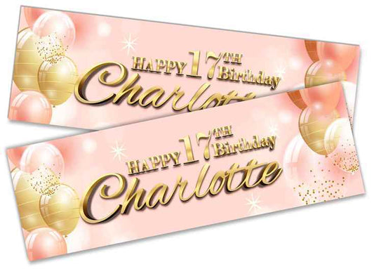 Personalised Birthday Banners Generic Design Children Kids Party Decoration 218