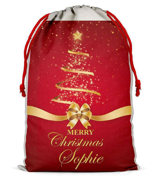 Personalised Christmas Sack Santa Bag Xmas Boy Girl Gift Stocking Bag 728