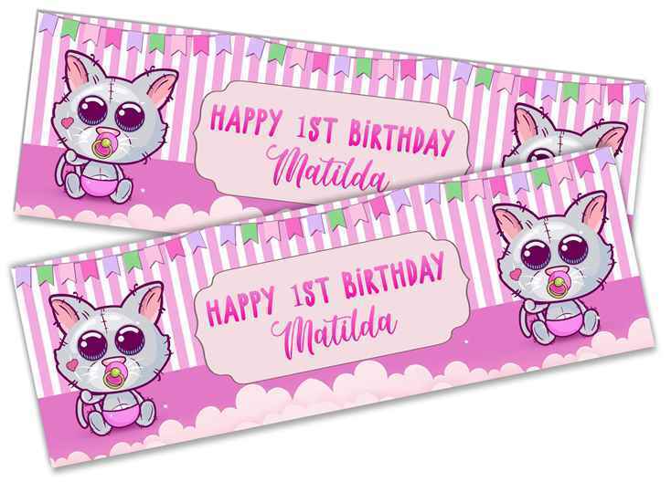 Personalised Birthday Banners Generic Design Children Kids Party Decoration 230