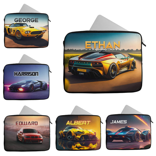 Personalised Any Name Car Design Laptop Case Sleeve Tablet Bag 16