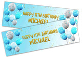 Personalised Birthday Banners Balloon Design Children Kids Party Decoration 75