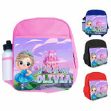 Personalised Kids Backpack Any Name Princess Design Boys Girls kid School Bag 33