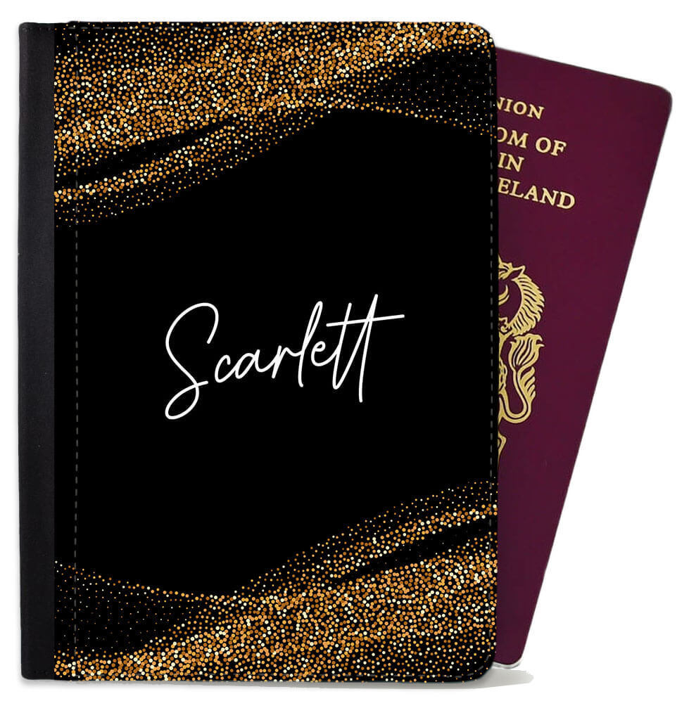 Personalised Glitter Childern Passport Cover Holder Any Name Holiday Accessory 5