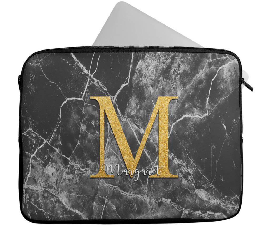 Personalised Any Name Marble Design Laptop Case Sleeve Tablet Bag 102