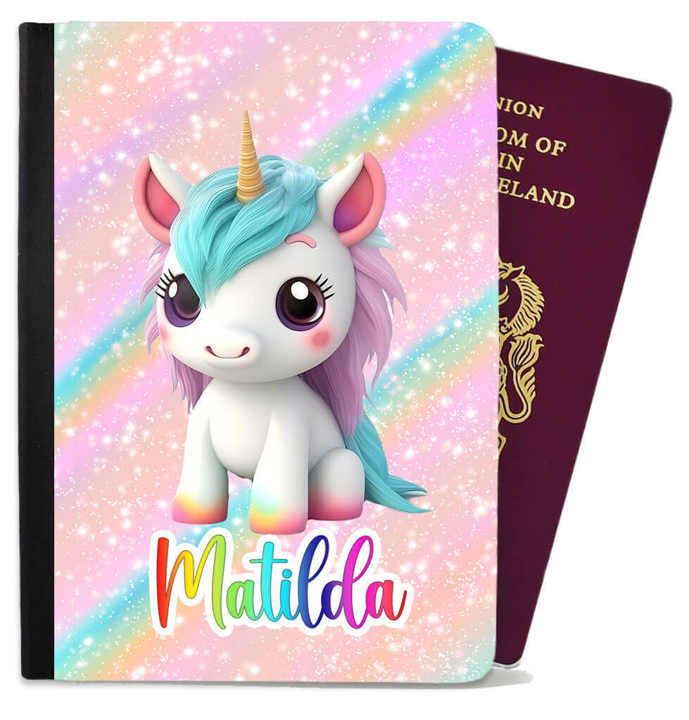 Personalised Unicorn Childern Passport Cover Holder Any Name Holiday Accessory 7