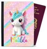Personalised Unicorn Childern Passport Cover Holder Any Name Holiday Accessory 7