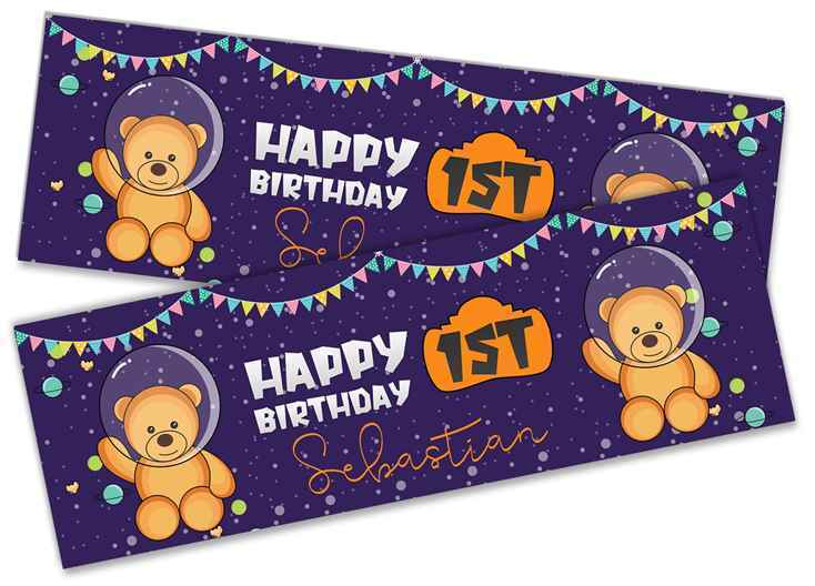 Personalised Birthday Banners Generic Design Children Kids Party Decoration 245