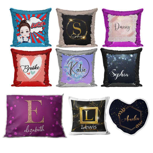 Personalised Cushion Abstract Sequin Cushion Pillow Printed Birthday Gift 28