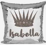 Personalised Glitter Any Name Magic Reveal Silver Sequin Cushion Cover Gift