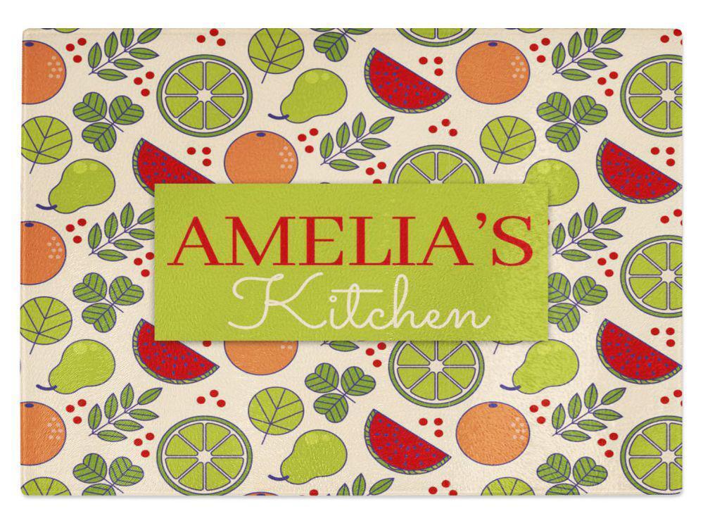 Personalised Any Name Kitchen Glass Chopping Board Item Gift 16