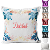 Personalised Cushion Floral Sequin Cushion Pillow Printed Birthday Gift 5