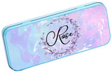 Personalised Any Name Floral Pencil Case Tin Children School Kids Stationary 25