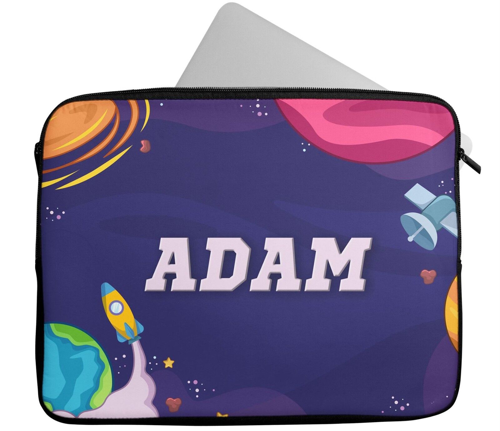 Personalised Any Name Space Design Laptop Case Sleeve Tablet Bag 49