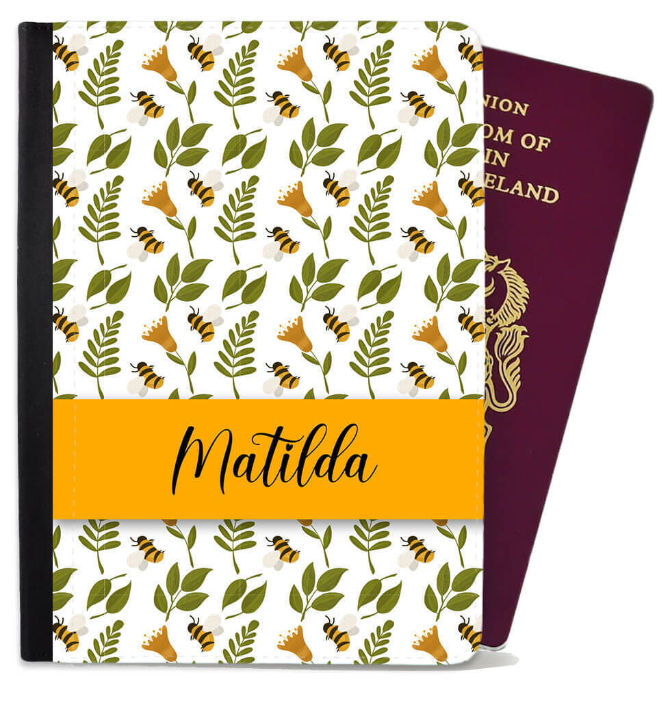 Personalised Floral Children Passport Cover Holder Any Name Holiday Accessory 1