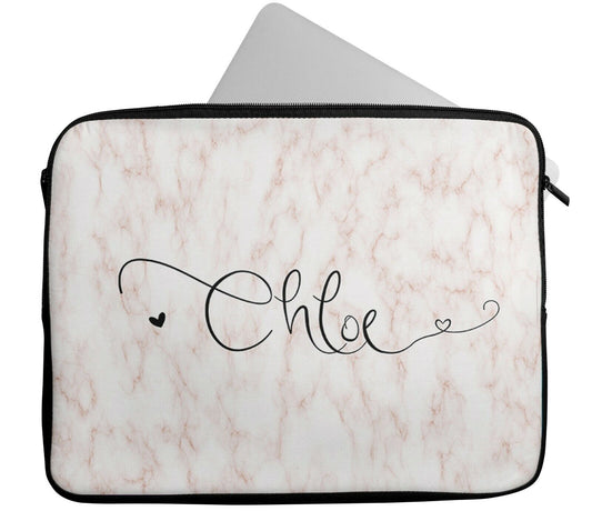 Personalised Any Name Heart Design Laptop Case Sleeve Tablet Bag Chromebook 11