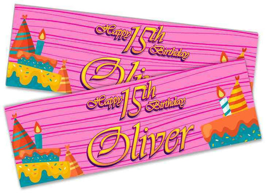 Personalised Birthday Banners Generic Design Children Kids Party Decoration 224