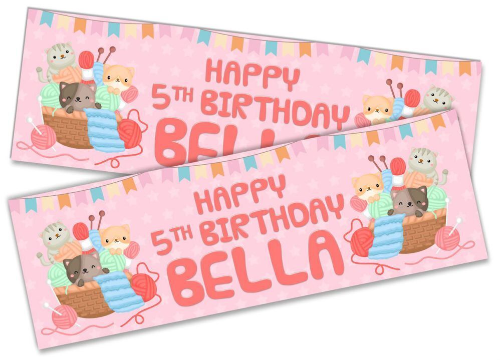 Personalised Birthday Banners Generic Design Children Kids Party Decoration 116