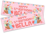 Personalised Birthday Banners Generic Design Children Kids Party Decoration 116