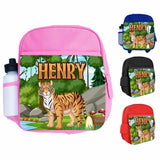 Personalised Kids Backpack Any Name Animal Design Boys Girls kid School Bag 36