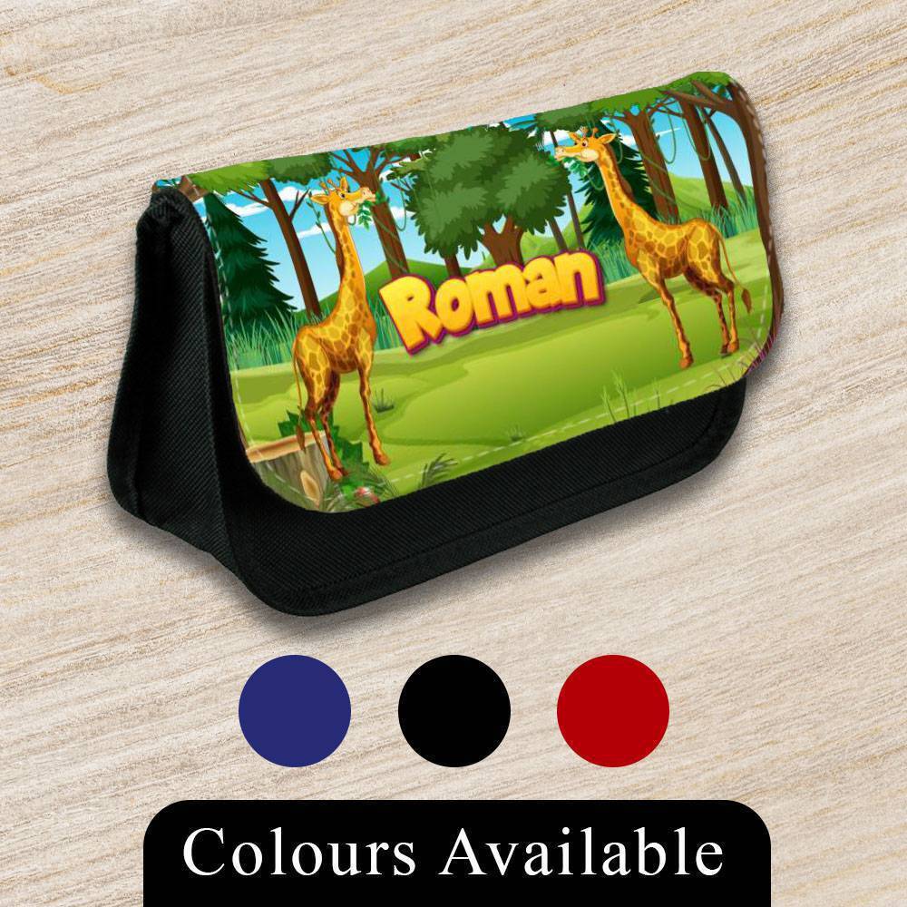 Personalised Pencil Case Animal Girls Boys Stationary Kids School Bag 13