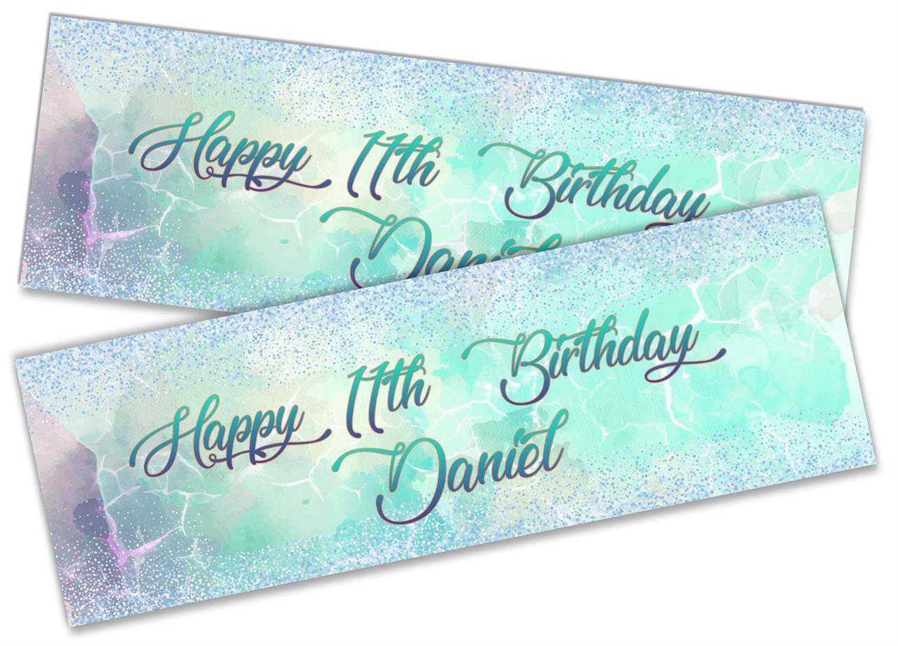 Personalised Birthday Banners Floral Design Kids adult Party Decoration 101