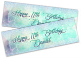 Personalised Birthday Banners Floral Design Kids adult Party Decoration 101