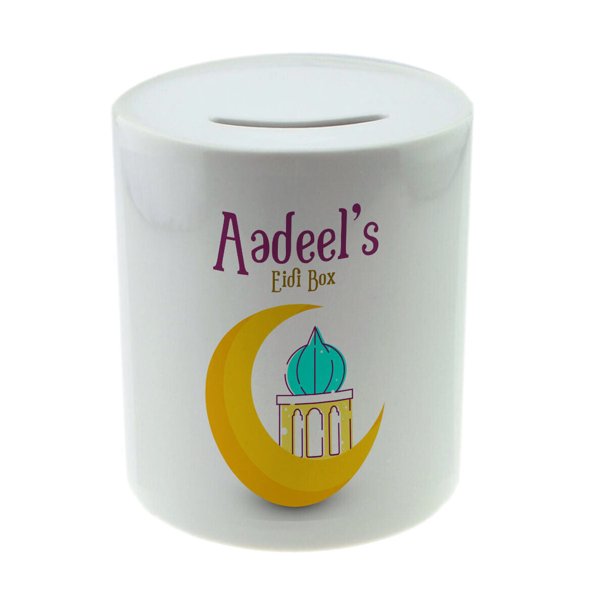 Personalised Any Name Eid Savings Children Money Box Printed Gift 1