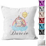 Personalised Cushion Animal Sequin Cushion Pillow Printed Birthday Gift 105