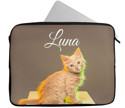 Personalised Any Name Animal Design Laptop Case Sleeve Tablet Bag 15