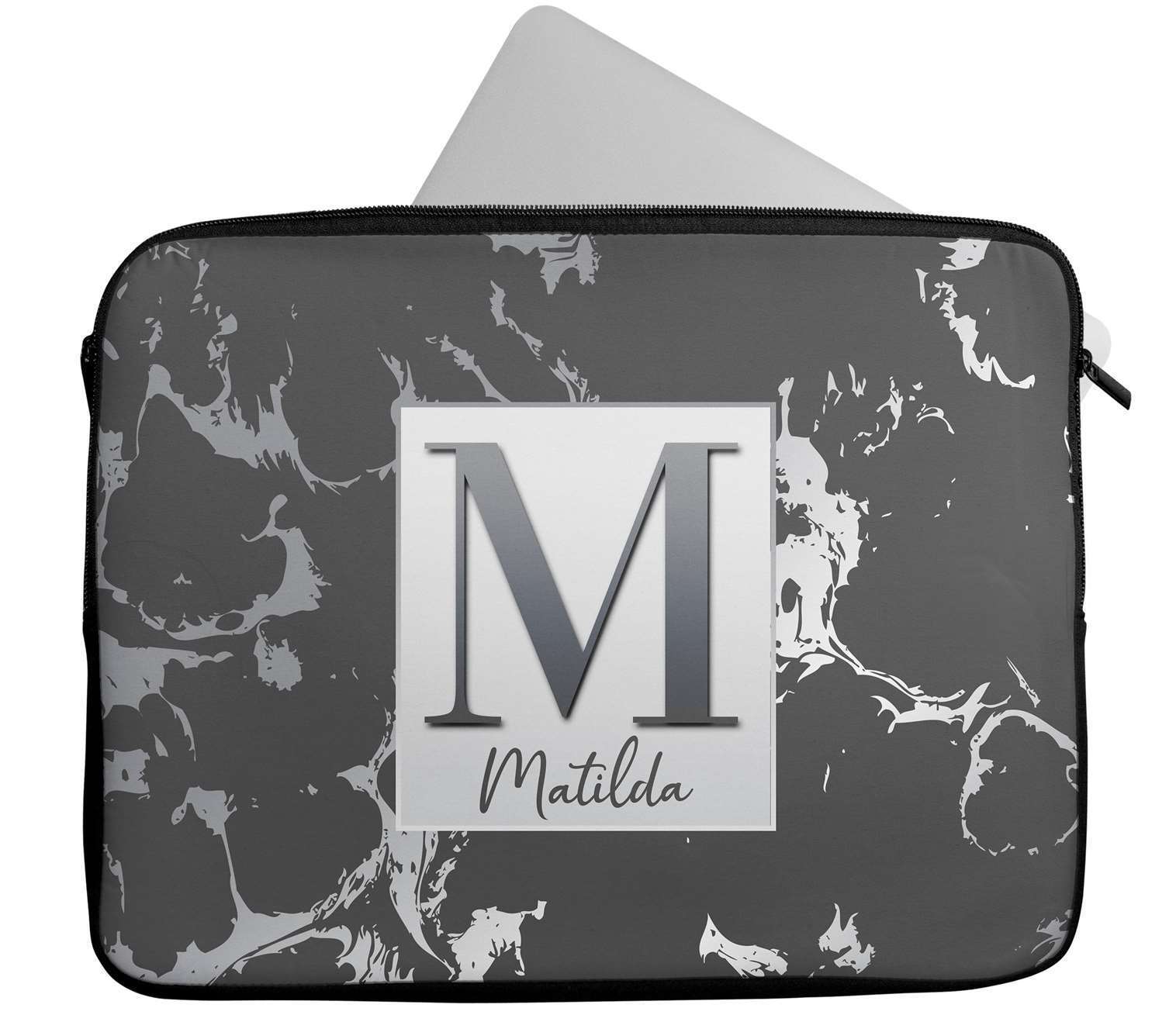 Personalised Any Name Marble Glitter Design Laptop Case Sleeve Tablet Bag 33