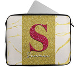 Personalised Any Name Marble Glitter Design Laptop Case Sleeve Tablet Bag 95